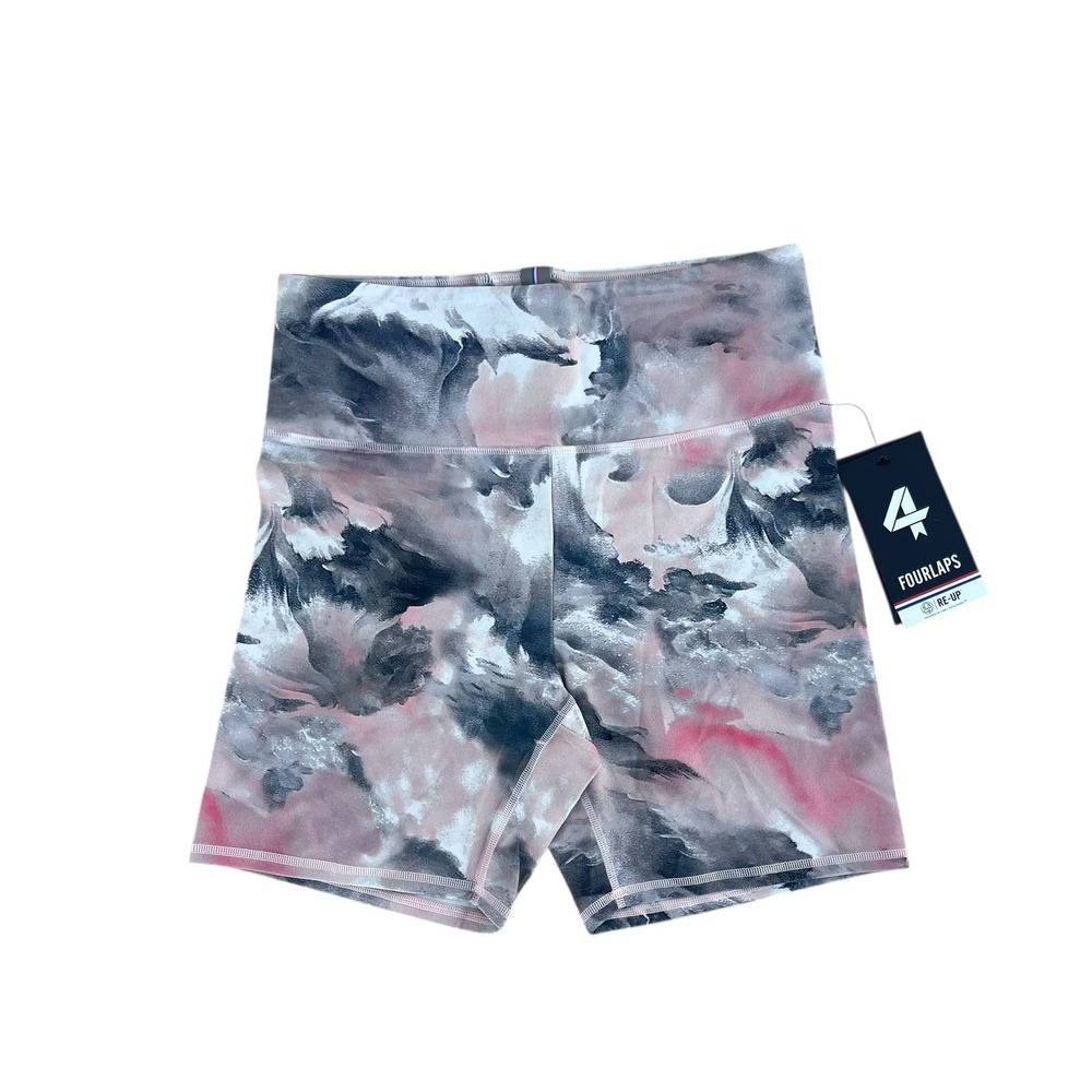 Fourlaps Womens Re-Up High Rise‎ Bike Shorts Pink Clouds New With Tags